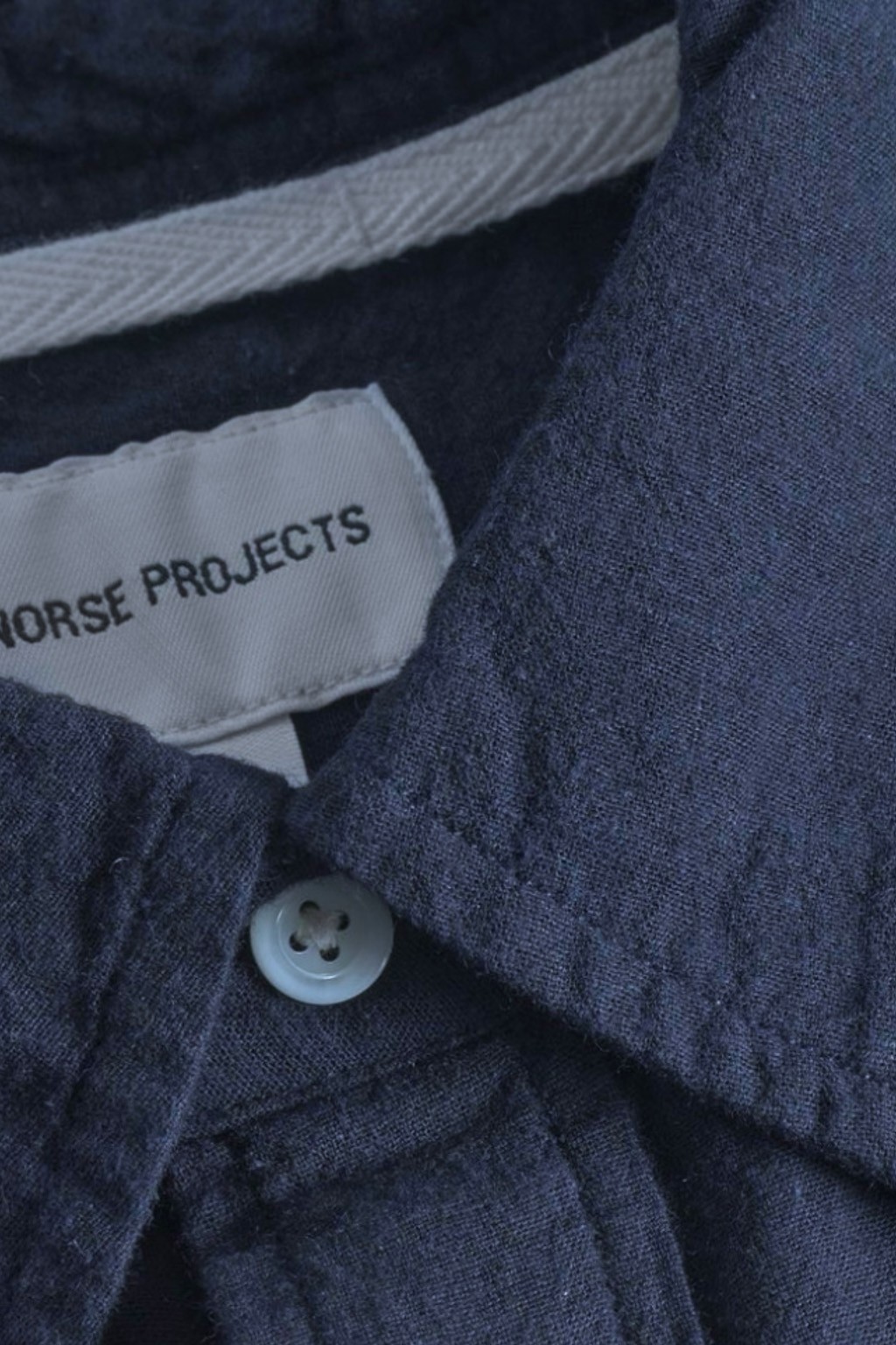 Norse Projects Algot Relaxed Cotton-Linen Shirt Dark Navy