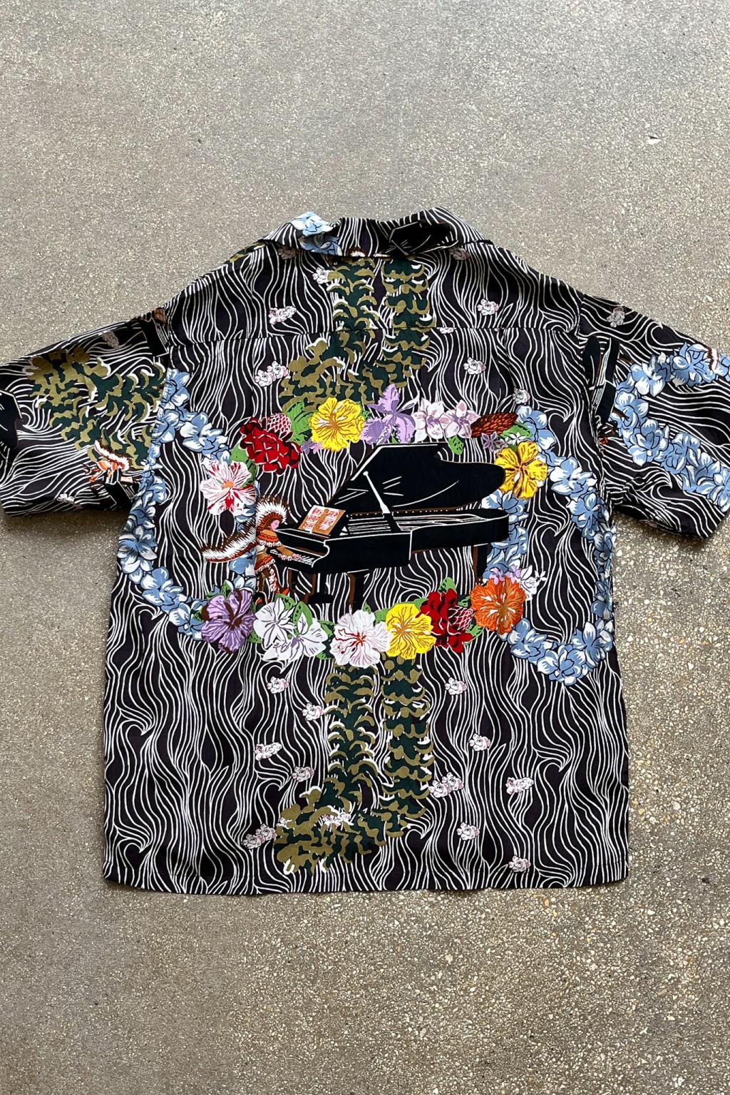 Kapital Silk Rayon PIANO Aloha Shirt Black - Made in Japan