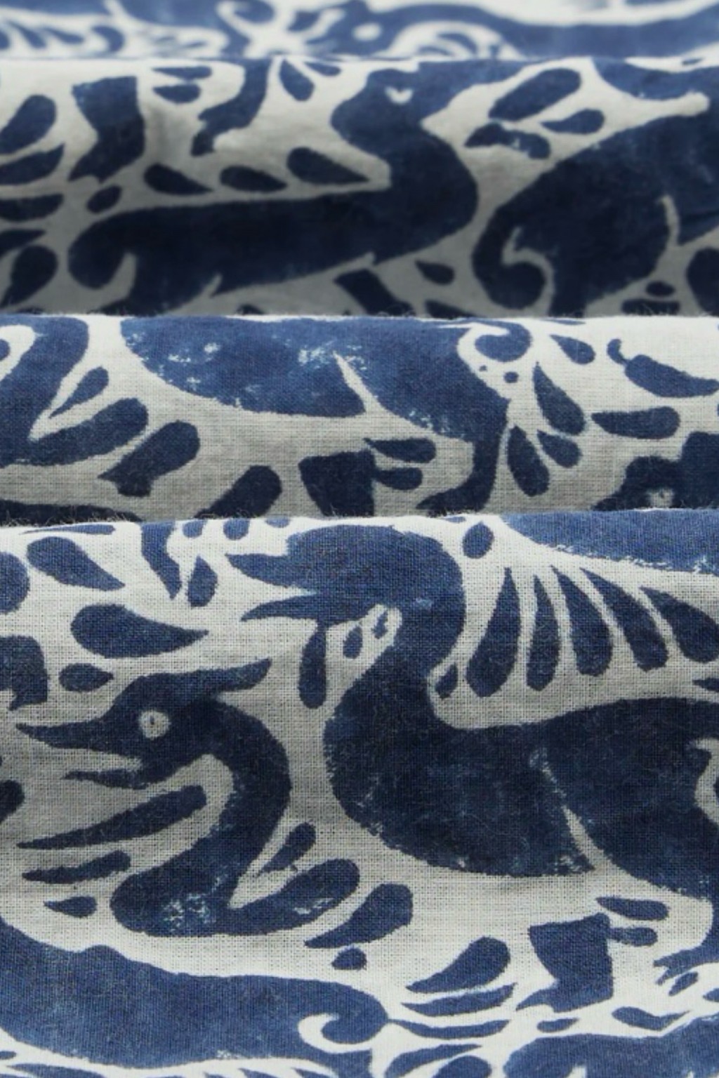 Drake's Block Print Camp Shirt Navy Duck