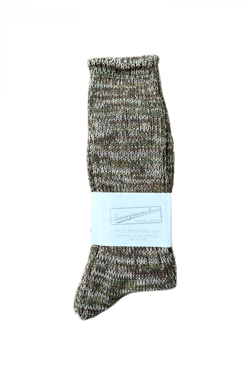 AnonymousIsm 5 Color Mix Crew Sock Olive