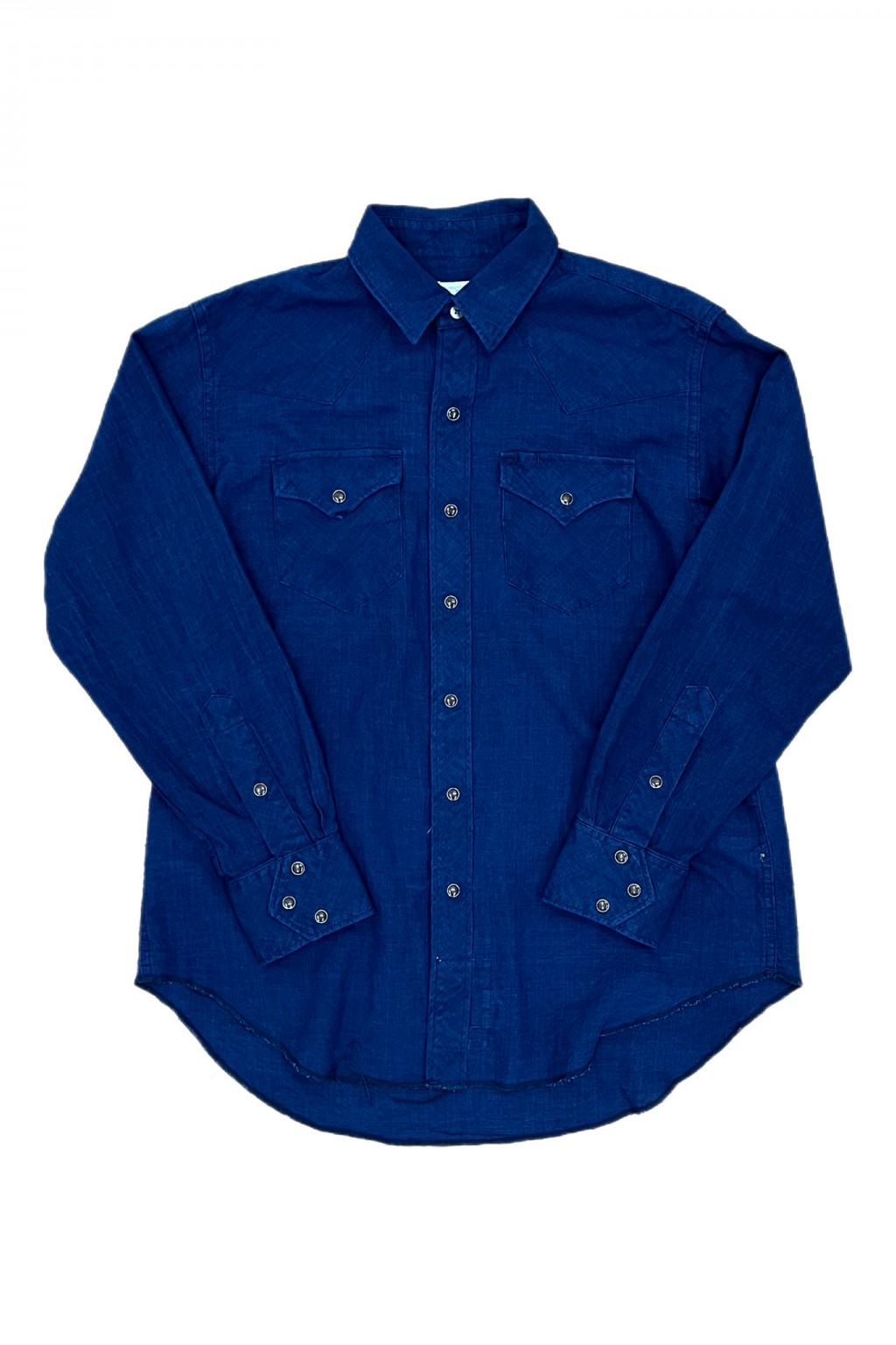 トップス ENGINEERED GARMENTS WESTERN SHIRT Engineered Garments Combo Western Shirt Navy Cotton Voile