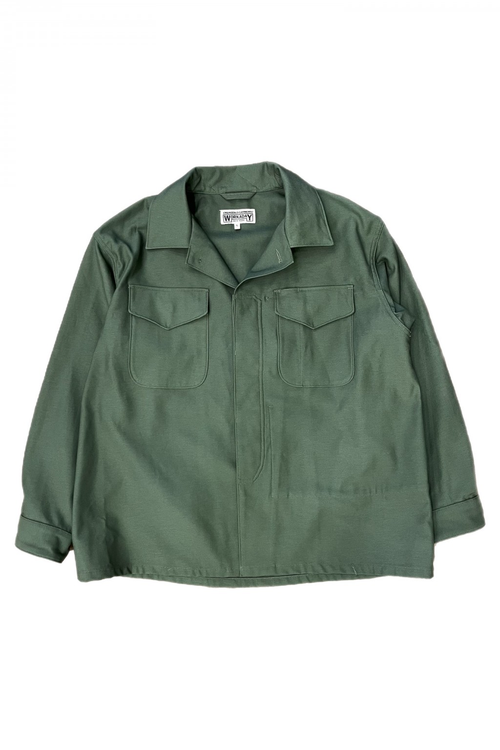 Engineered Garments Workaday MC Jacket Olive Reverse Sateen