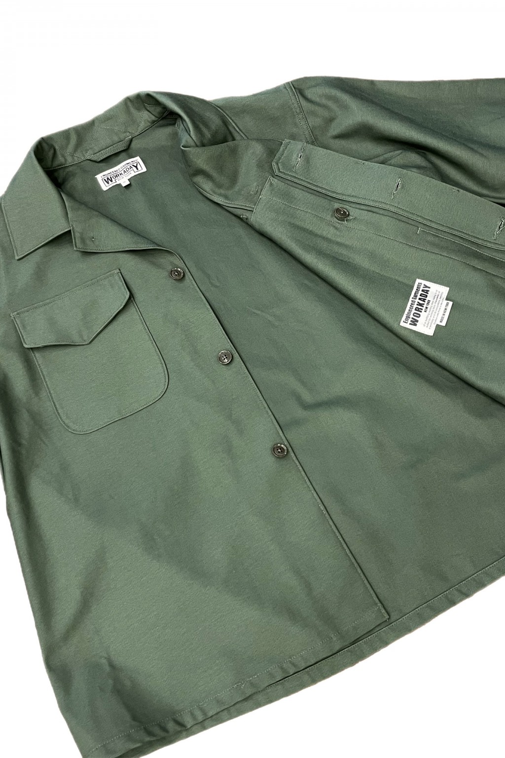 Engineered Garments Workaday MC Jacket Olive Reverse Sateen - Made