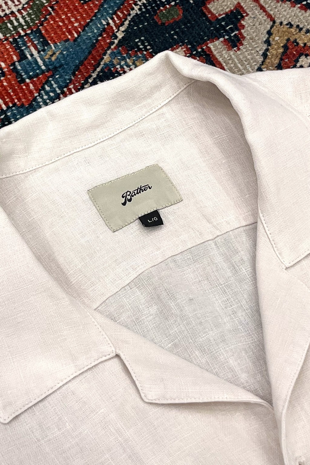 Bather Linen Camp Shirt Pearl