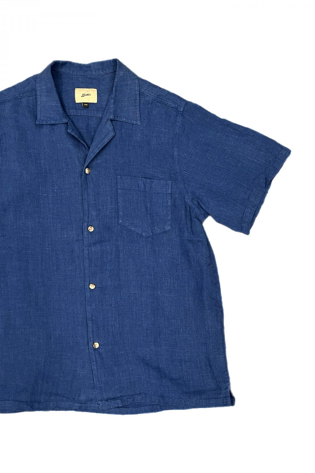 Bather Linen Camp Shirt Navy