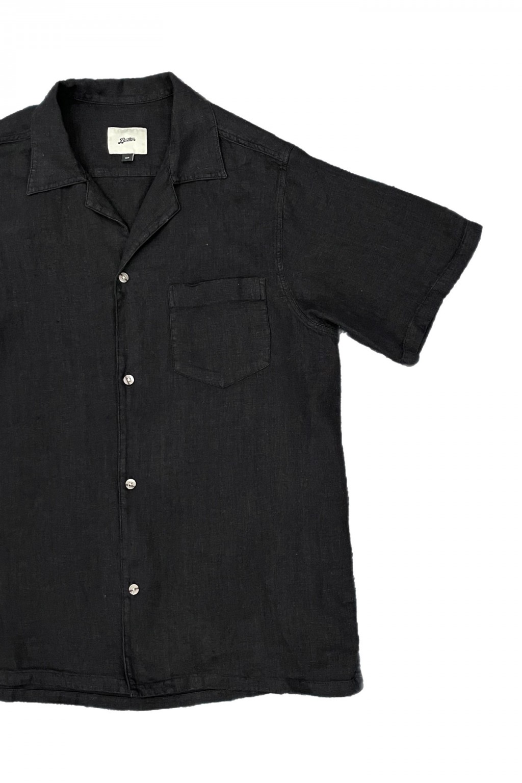 Bather Linen Camp Shirt Black