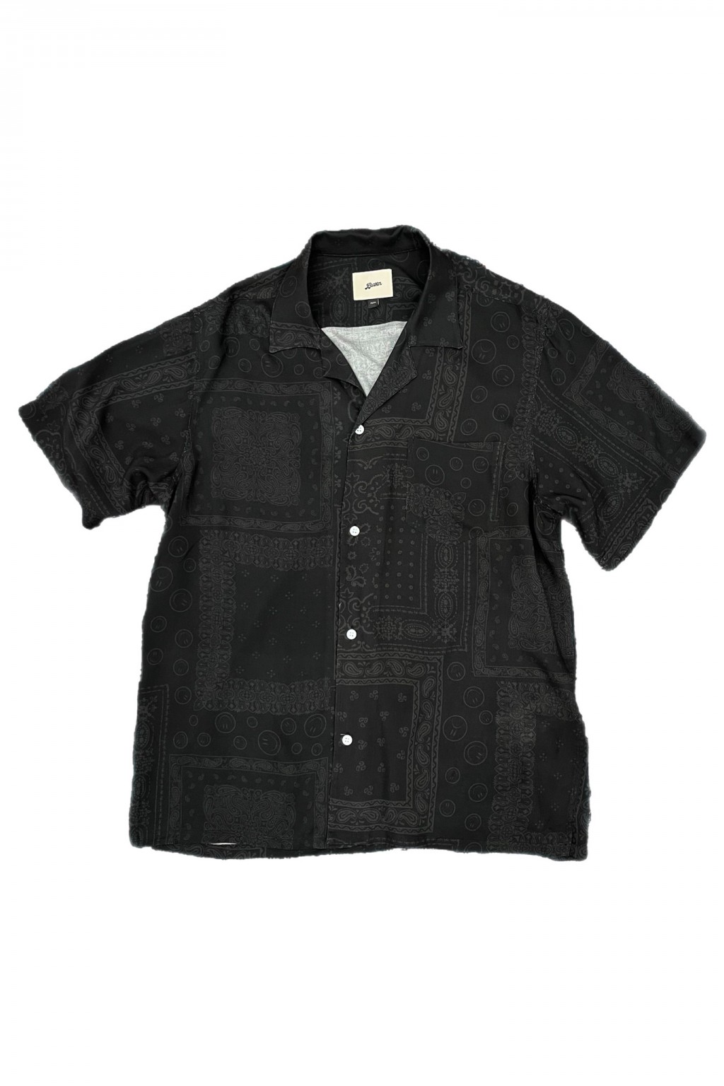 Bather Bandana Camp Shirt Black Tonal