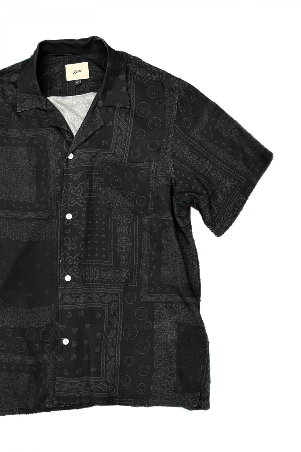 Bather Bandana Camp Shirt Black Tonal