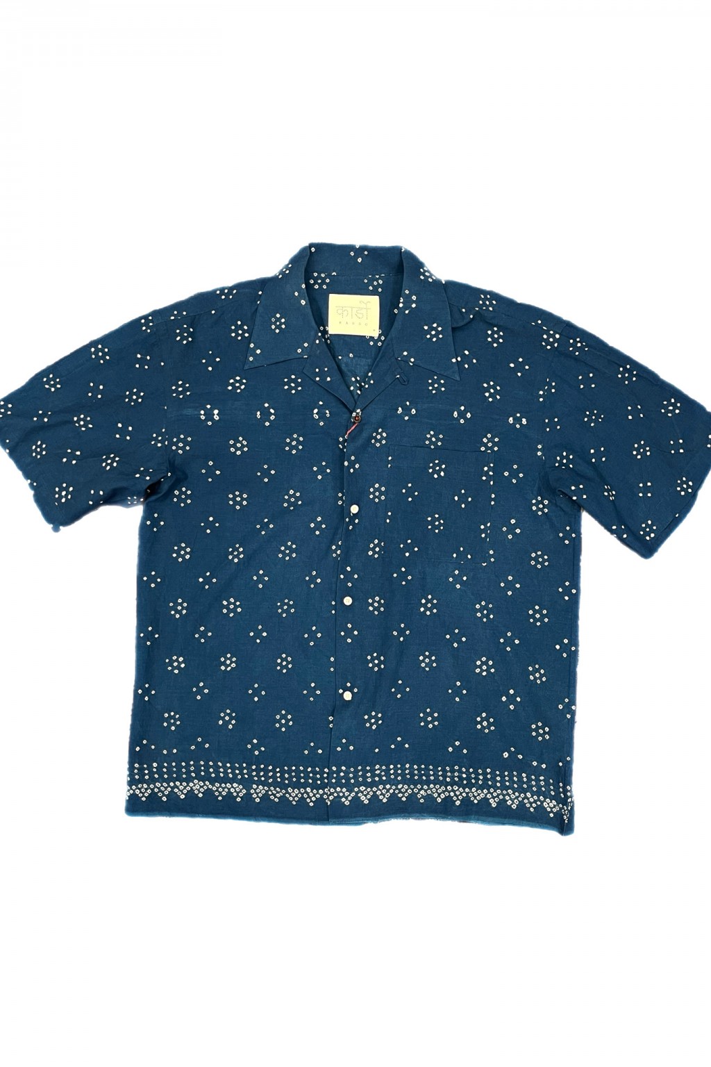 Kardo Rohit Camp Shirt Bandhani Indigo