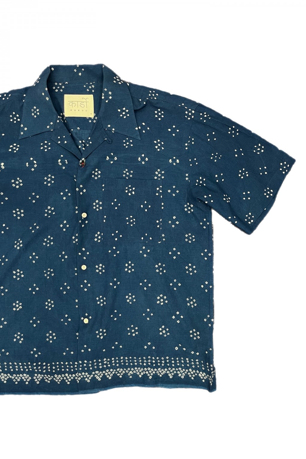 Kardo Rohit Camp Shirt Bandhani Indigo