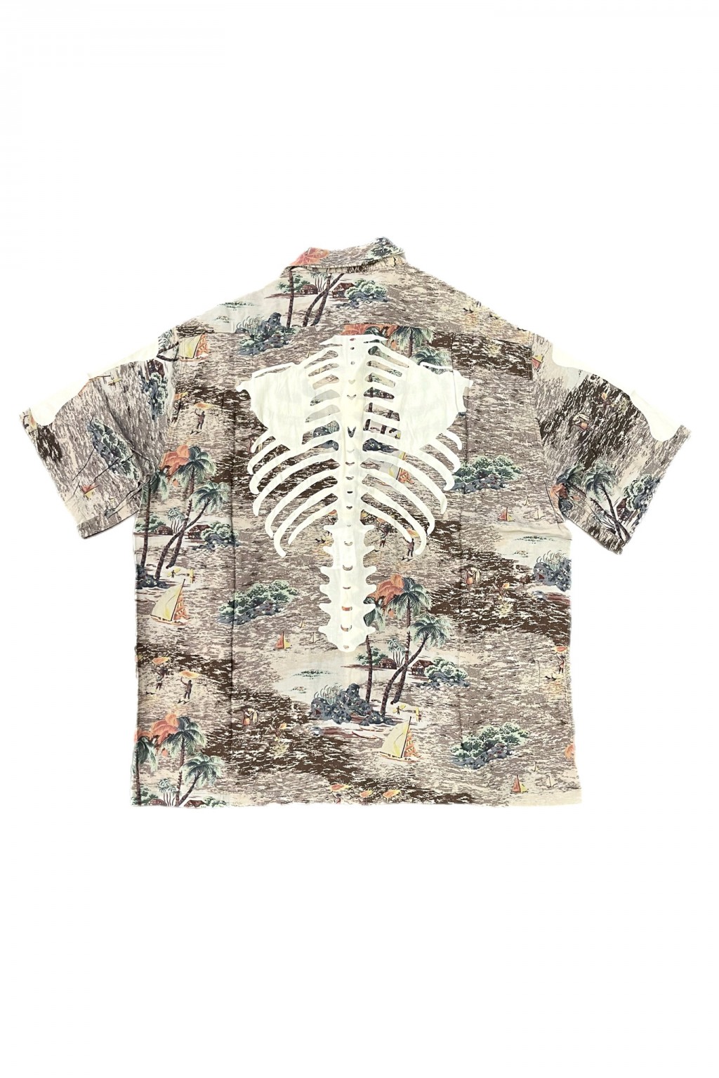 Kapital Rayon KAMEKAMEHA BONE Aloha Shirt Brown