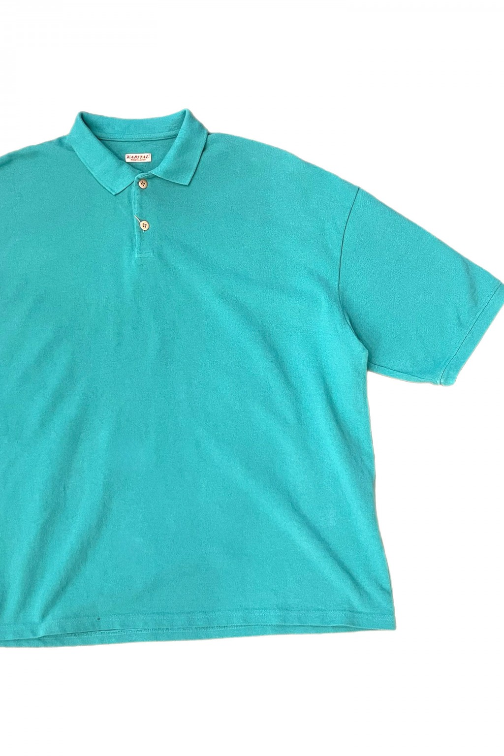 Kapital Pique BOX Polo Shirt Turquoise
