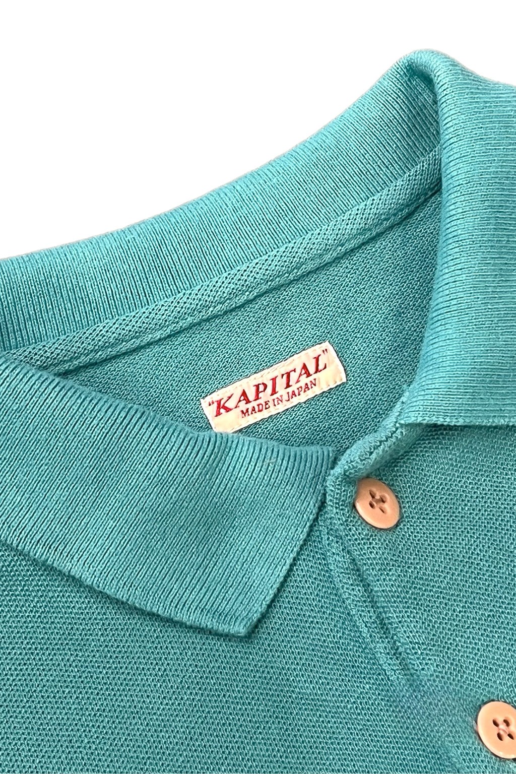 Kapital Pique BOX Polo Shirt Turquoise