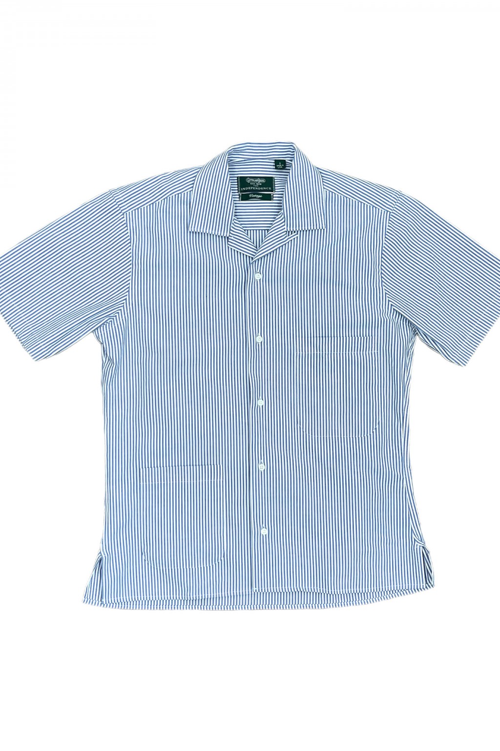 Gitman Bros. Vintage Independence Camp Shirt Blue Stripe Seersucker