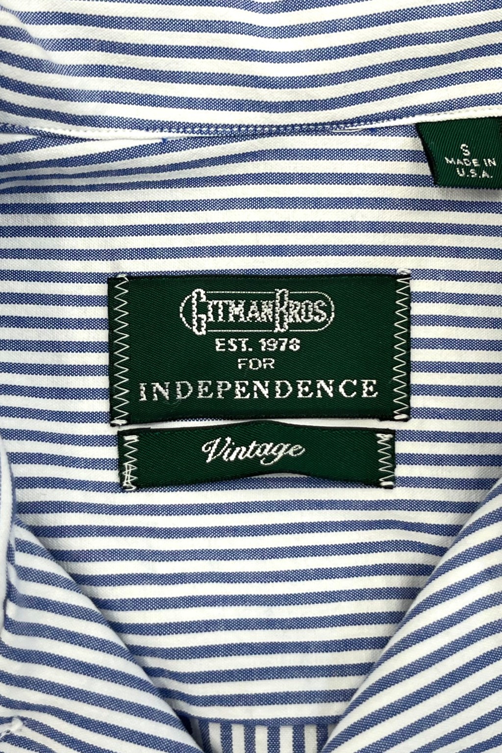 Gitman Bros. Vintage Independence Camp Shirt Blue Stripe Seersucker