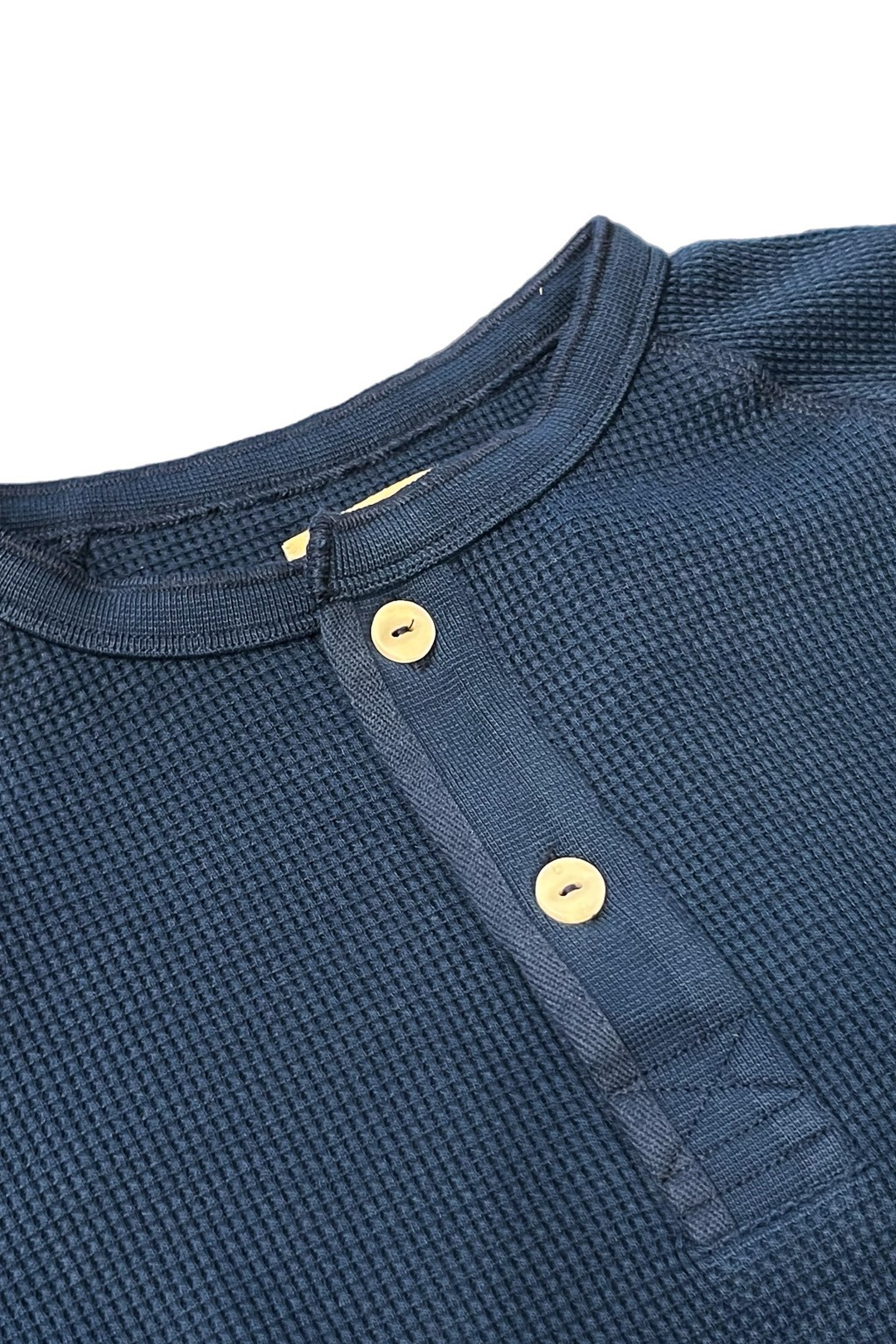 Heimat Cotton Waffle Henley Ink