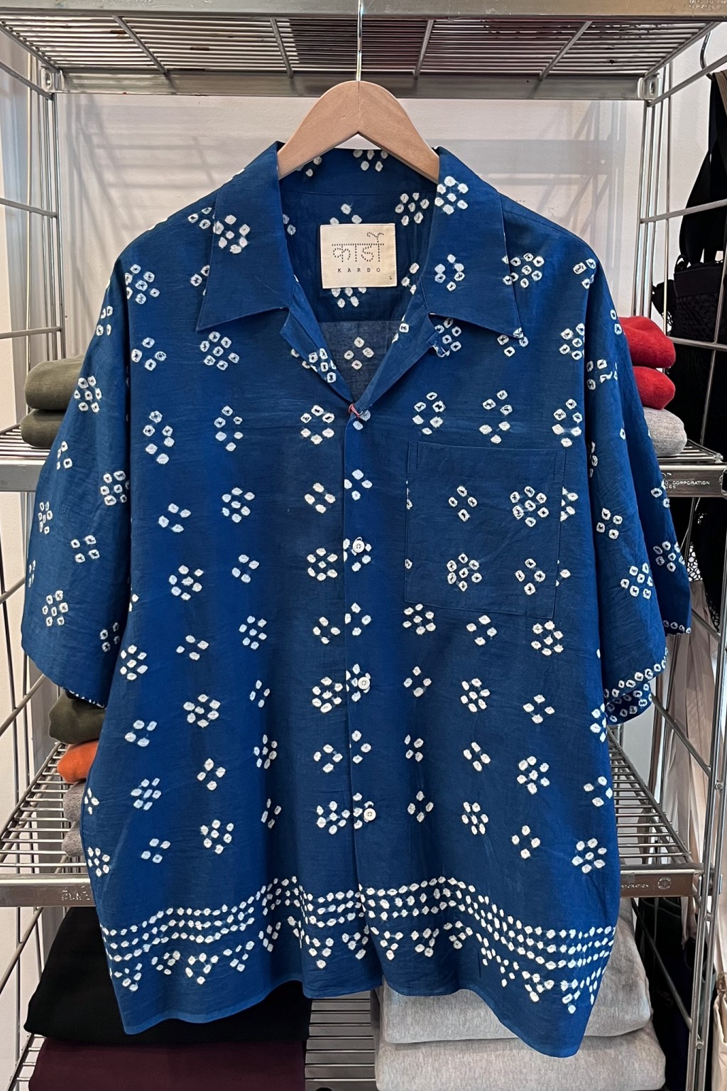 Kardo Rohit Camp Shirt Bandhani Indigo