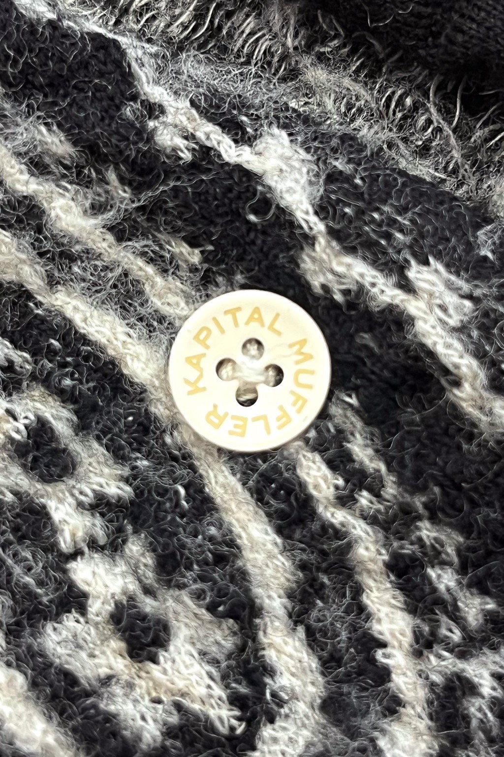 Kapital Fulling Wool Scarf PAISLEY BANDANNA Black