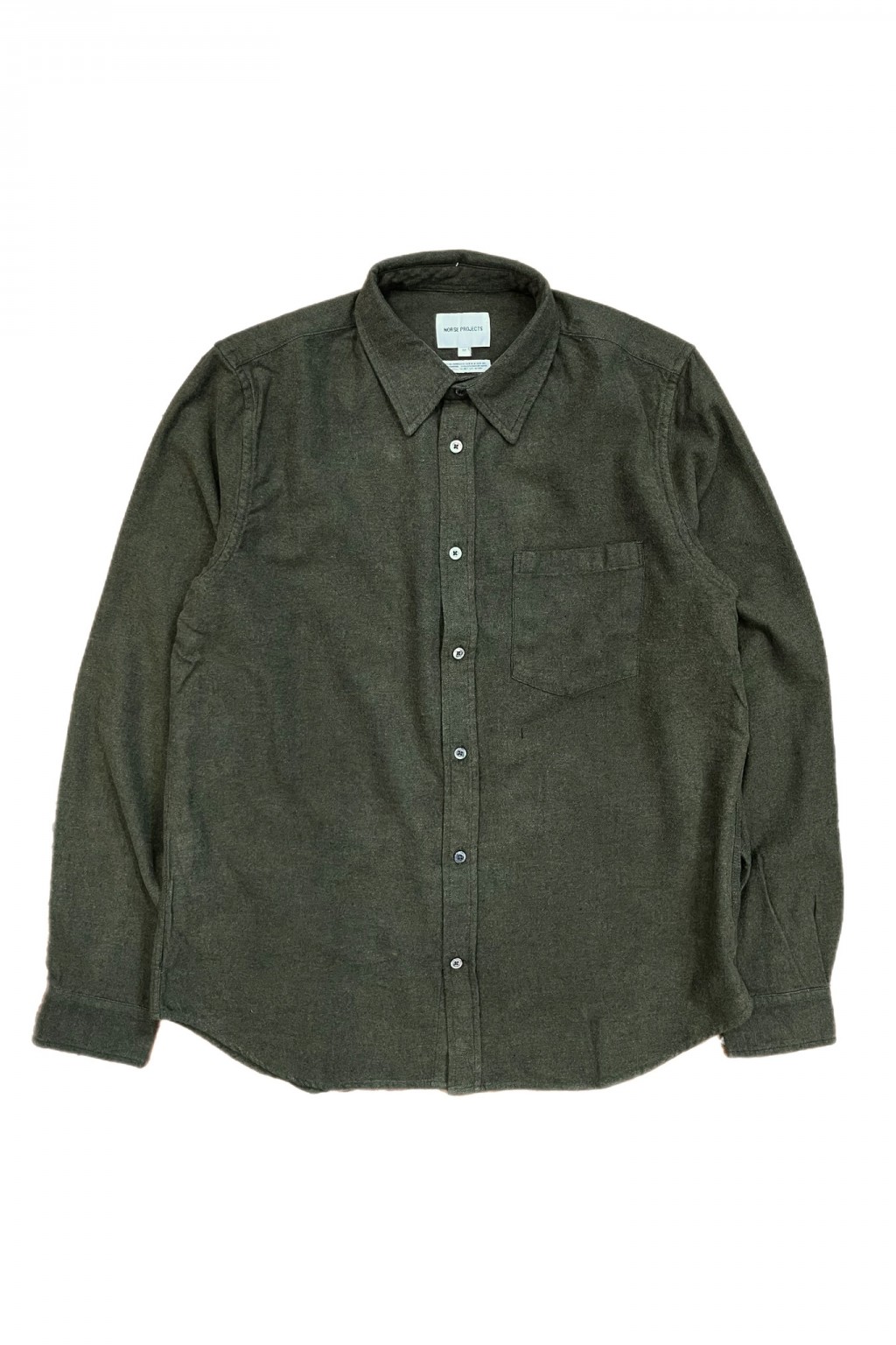 Norse Projects Osvald Flannel Shirt Sitka Green