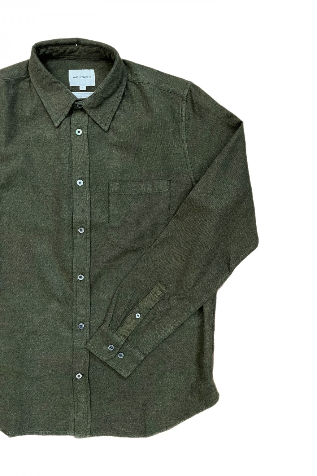 Norse Projects Osvald Flannel Shirt Sitka Green