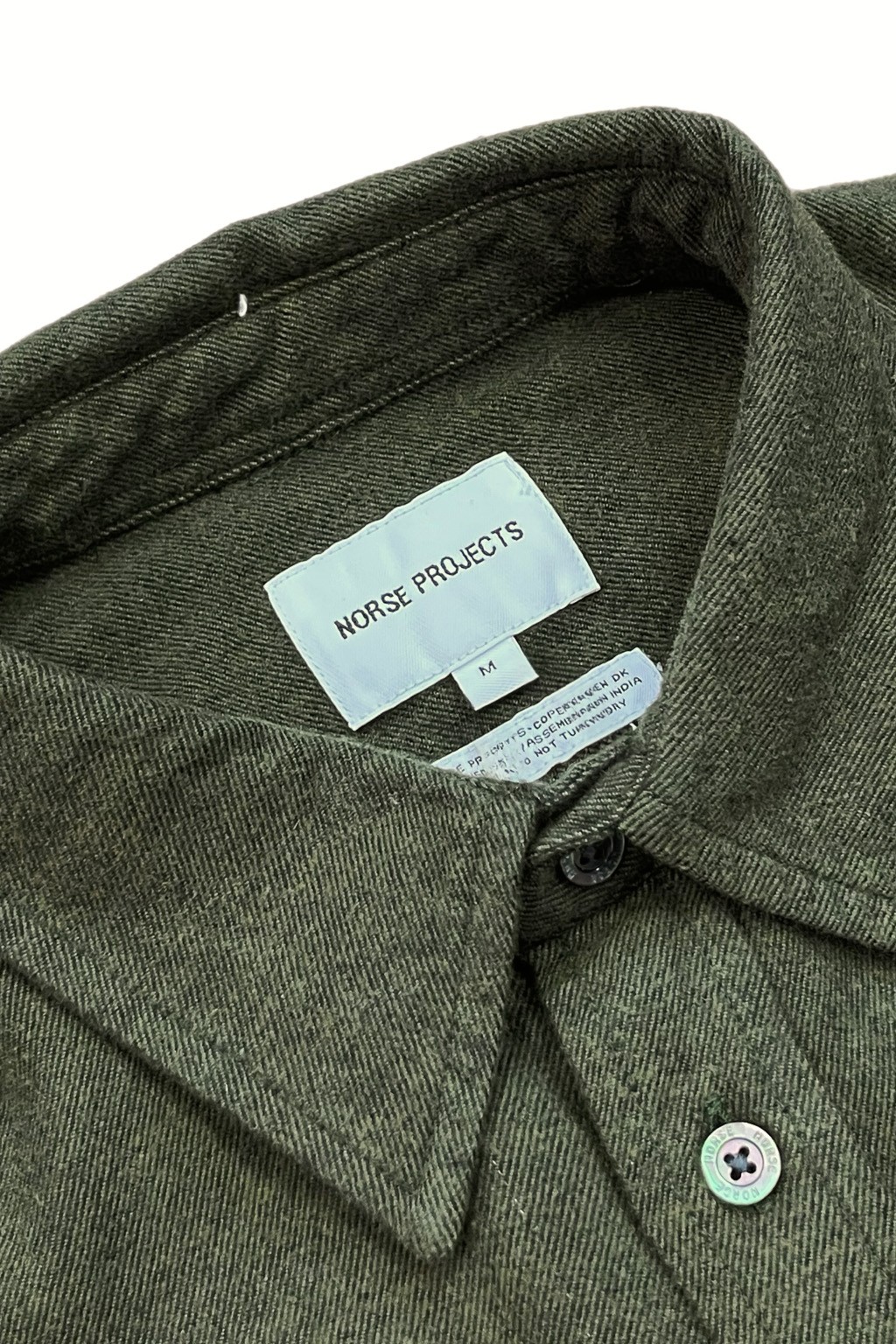 Norse Projects Osvald Flannel Shirt Sitka Green