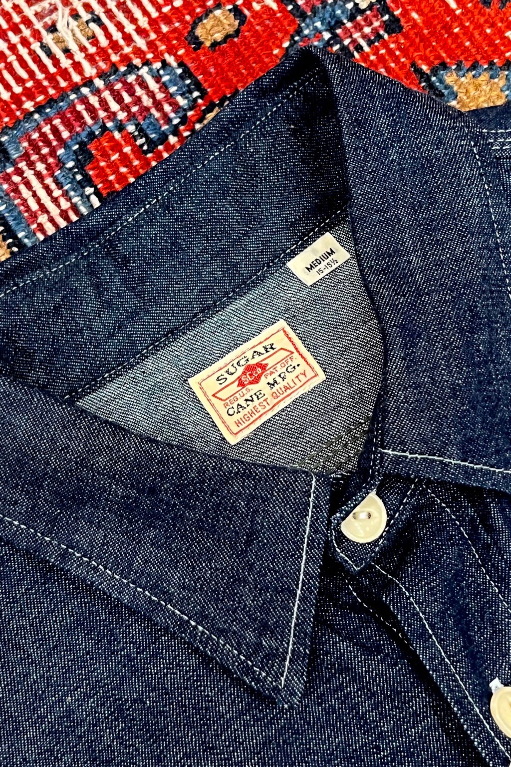 Sugar Cane Work Shirt Blue Denim