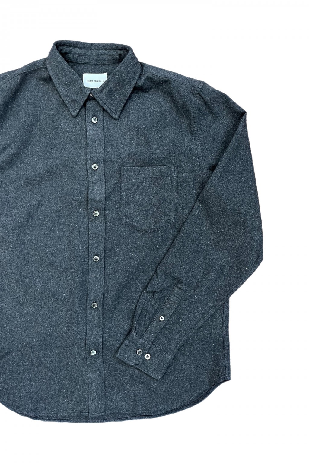 Norse Projects Osvald Flannel Shirt Charcoal Melange