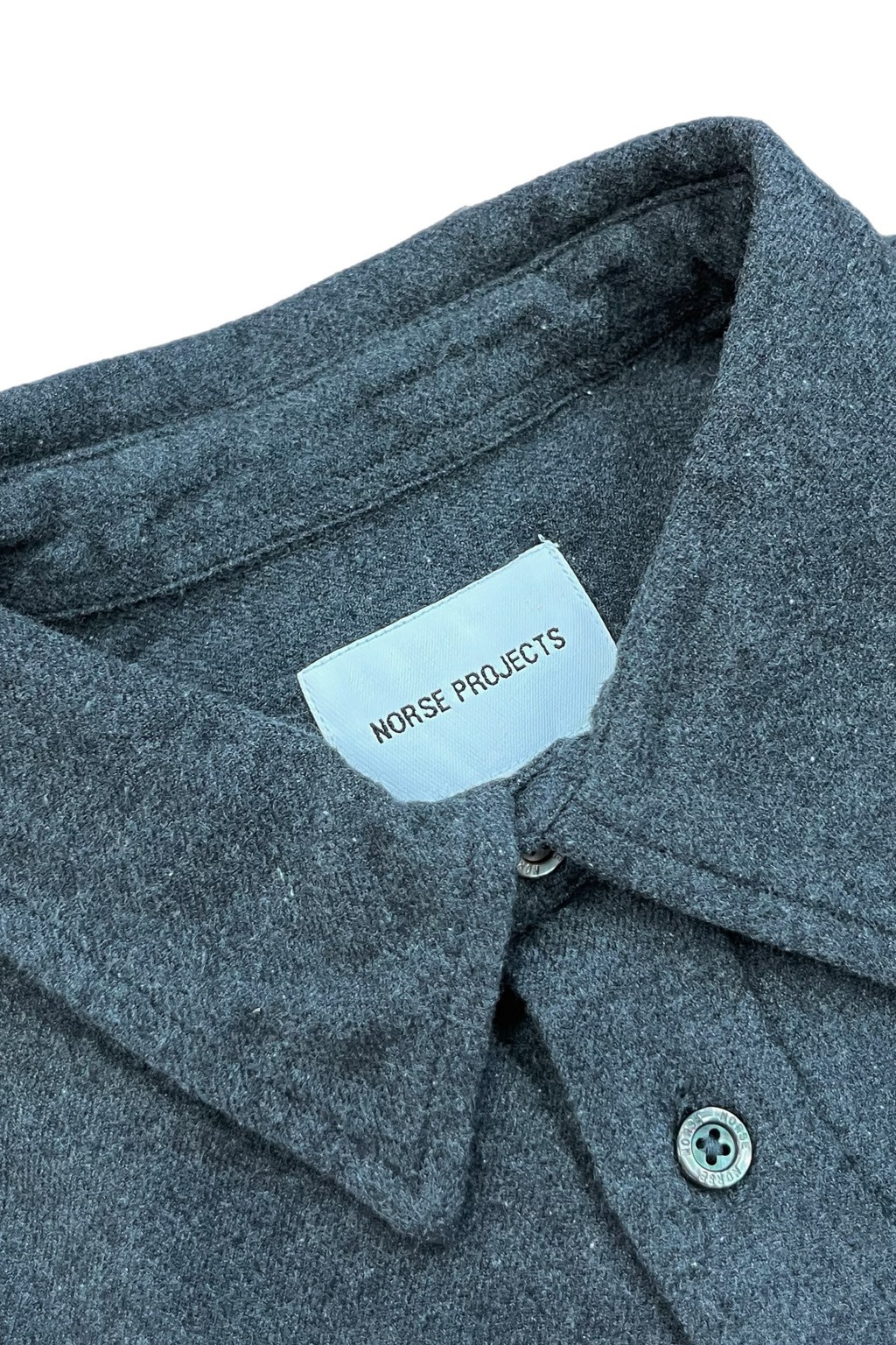 Norse Projects Osvald Flannel Shirt Charcoal Melange