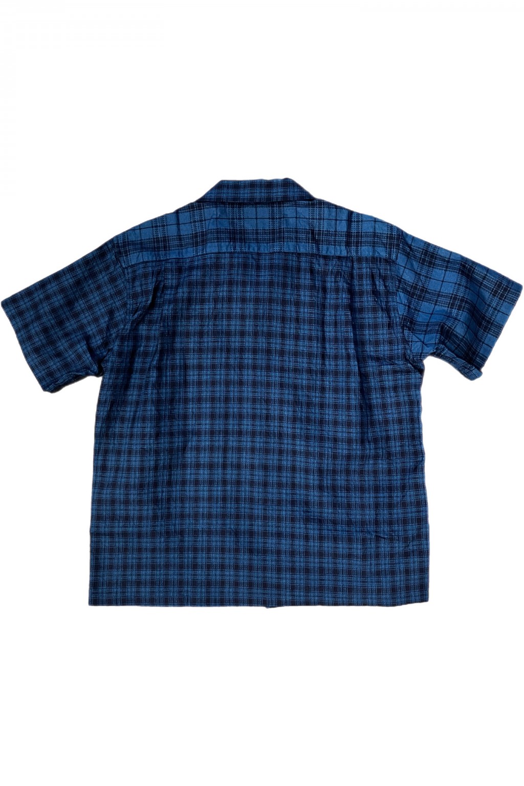 Sugar Cane Open Shirt Indigo Dobby Check