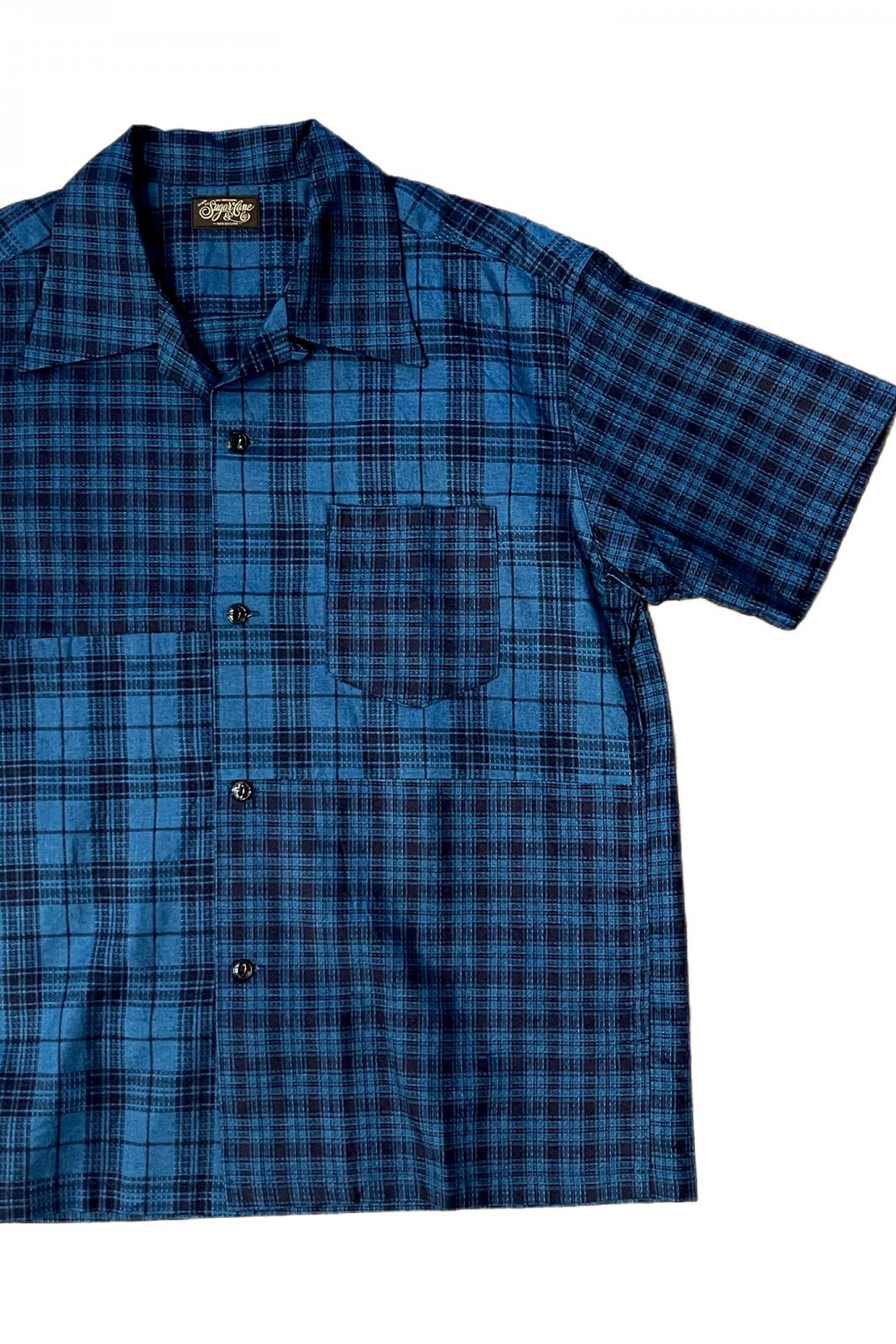 Sugar Cane Open Shirt Indigo Dobby Check - Made in Japan | Shirts