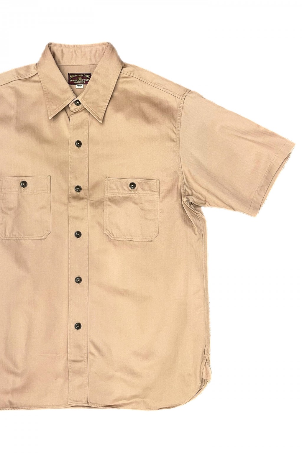 Buzz Rickson's S/S Work Shirt Beige Herringbone