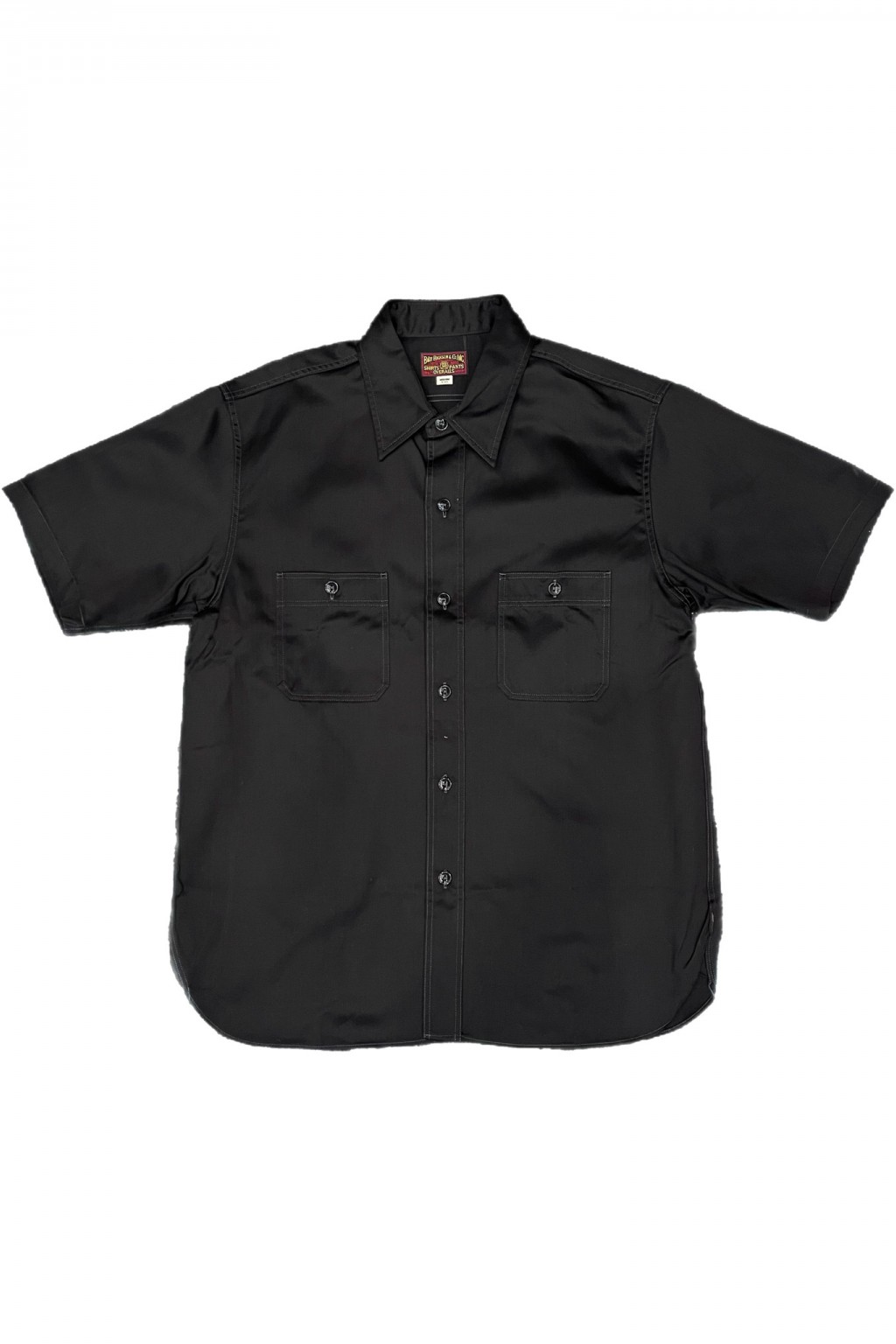Buzz Rickson Uniform Company つなぎ 黒 サイズ38 Buzz Rickson's S/S Work Shirt Black Herringbone - Made in Japan