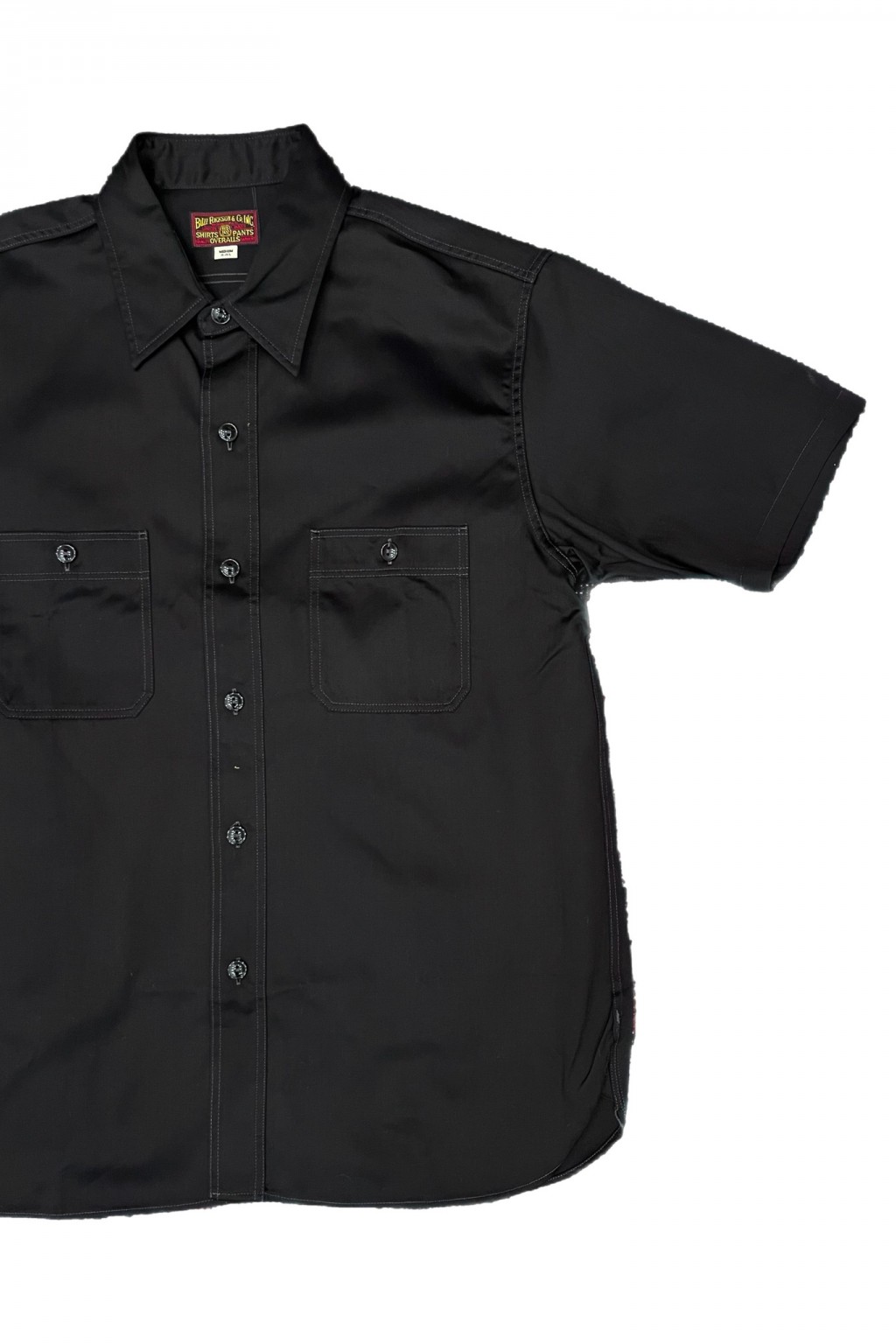 Ssz buzz rickson’s wep black 40 Buzz Rickson's S/S Work Shirt Black Herringbone - Made in Japan