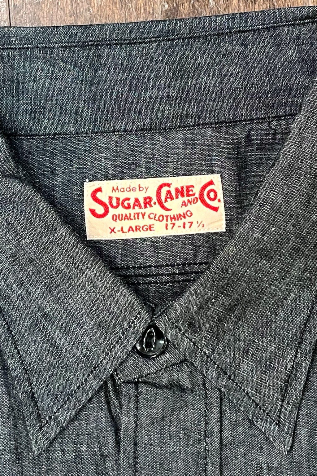 Sugar Cane Work Shirt Black Chambray