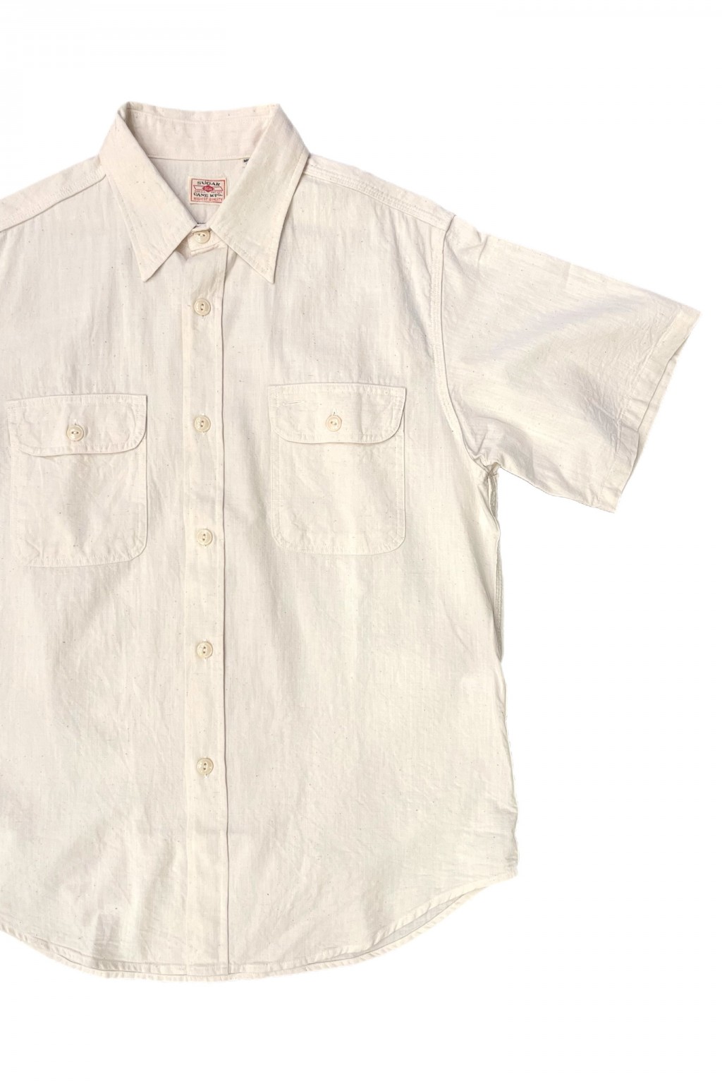 Sugar Cane S/S Work Shirt White Chambray