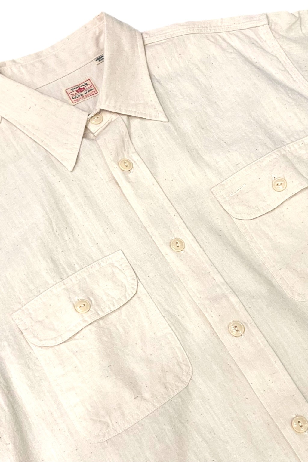 Sugar Cane S/S Work Shirt White Chambray