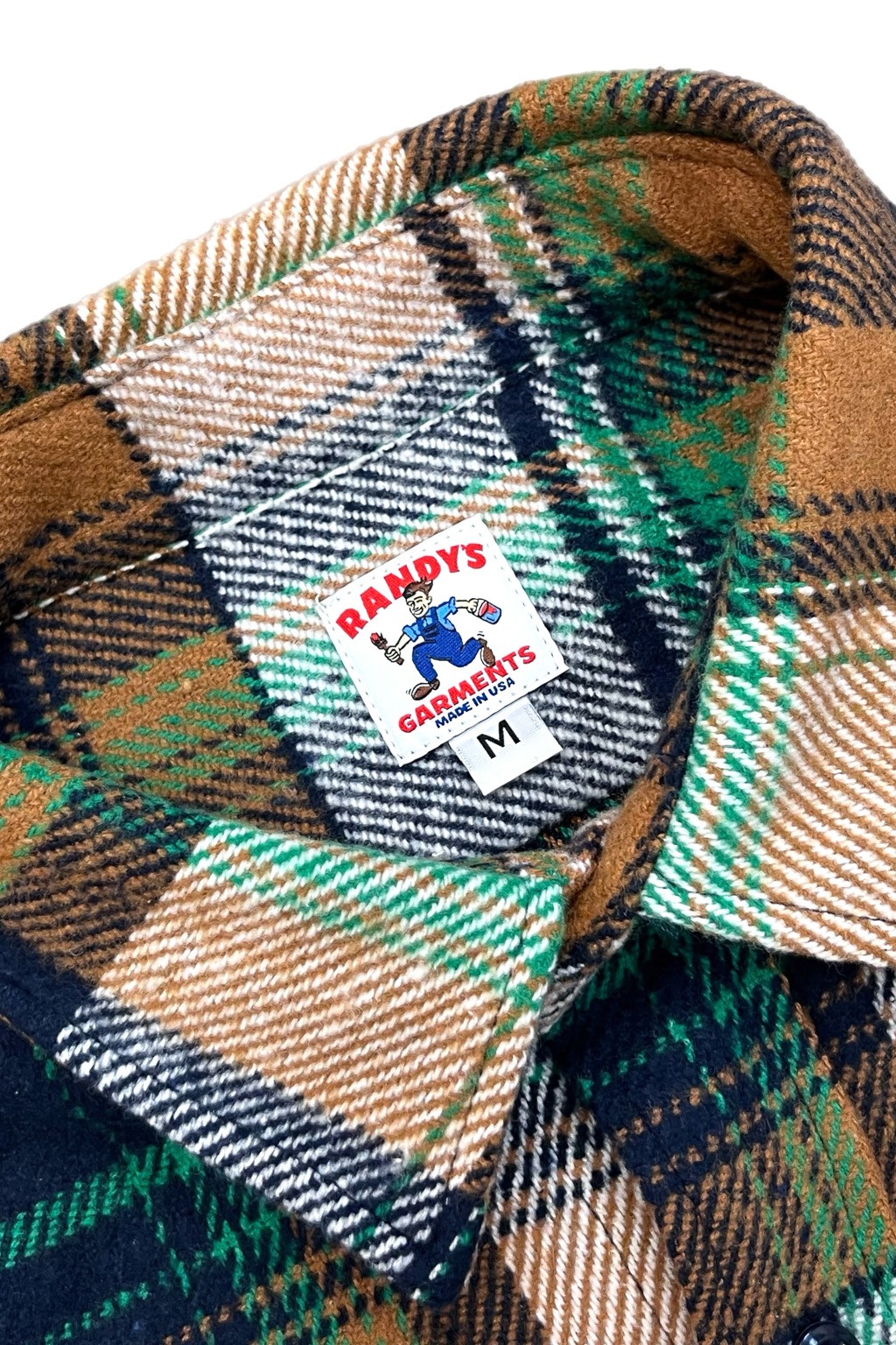 Randy's Garments 3-Pocket Work Shirt Green Heavy Brushed Flannel Plaid