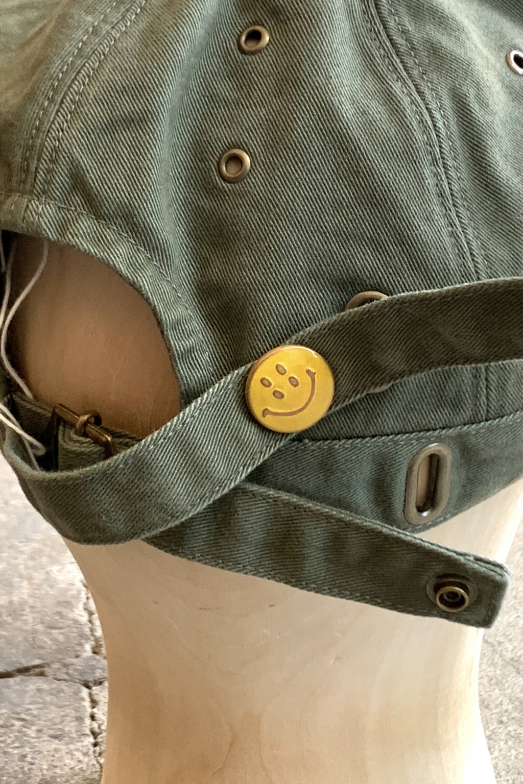 Kapital Chino BARBIE Cap (RAIN SMILE) Khaki - Made in Japan | Hats