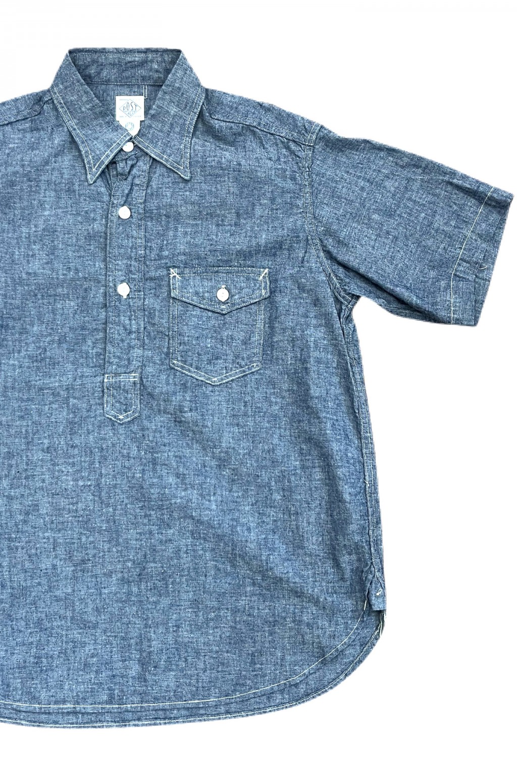 POST OʼALLS／NAVY CUT S/S（23SS） Post Overalls Navy Cut S/S Classic Chambray - Made in Japan