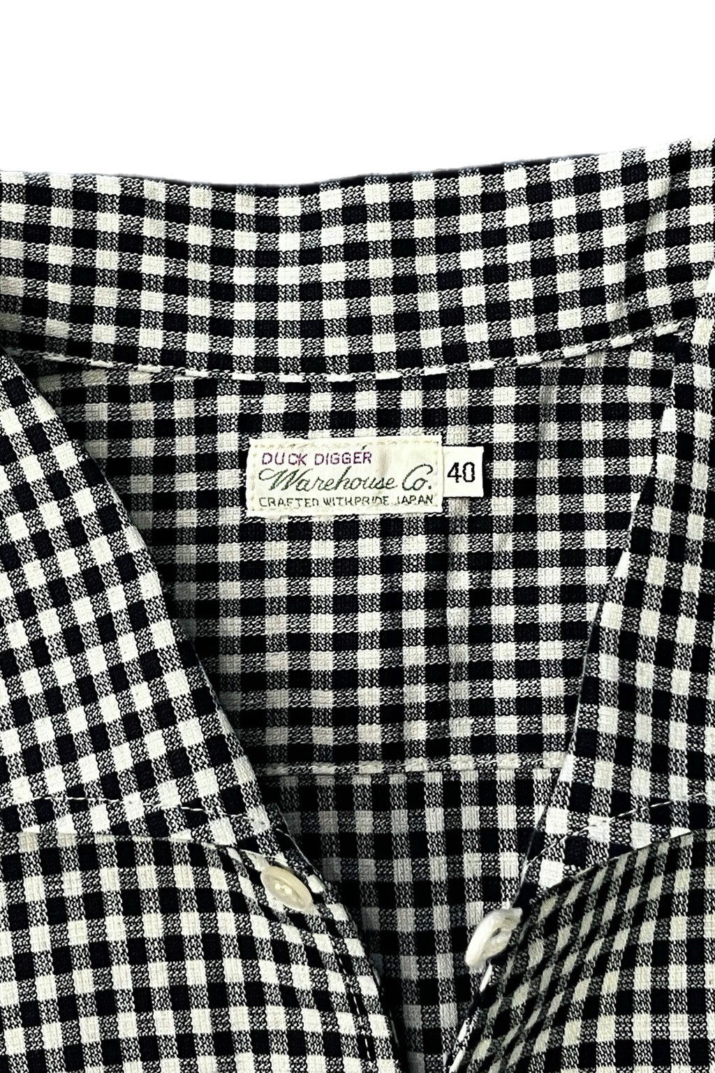 Warehouse & Co. Lot. 3091 S/S Open Shirt Small Navy Gingham