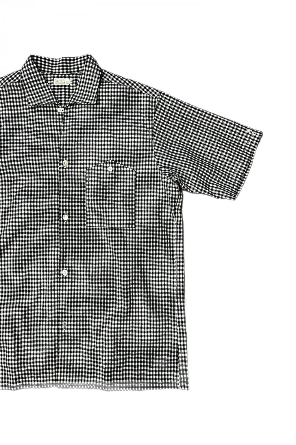 Warehouse & Co. Lot. 3091 S/S Open Shirt Small Navy Gingham
