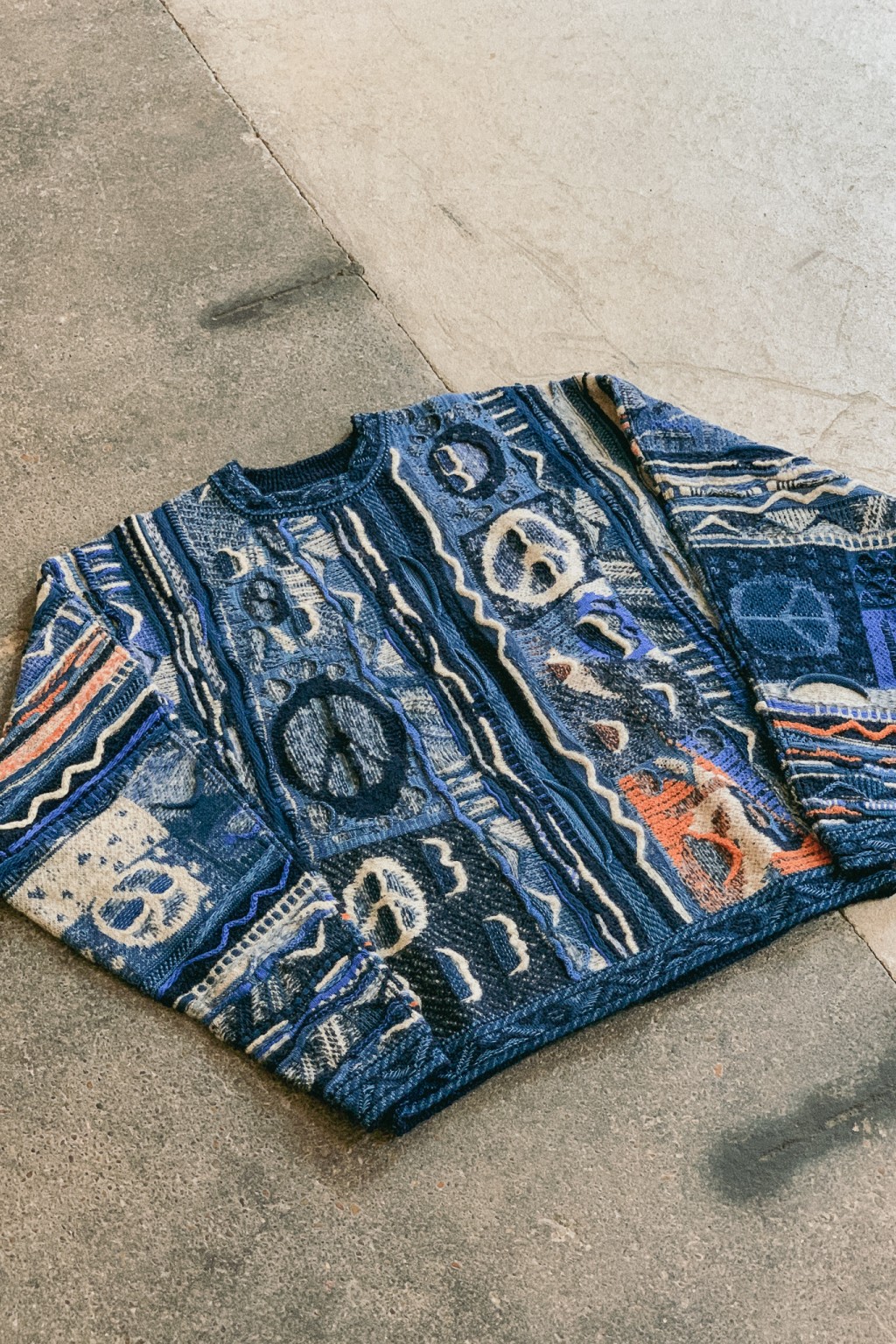 kapitalインディゴ染めニット Kapital Gaudy Knit Sweater Navy - Made in Japan | Sweaters