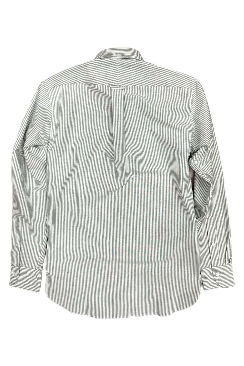 Drake's Button-Down Oxford Shirt Green Ticking Stripe