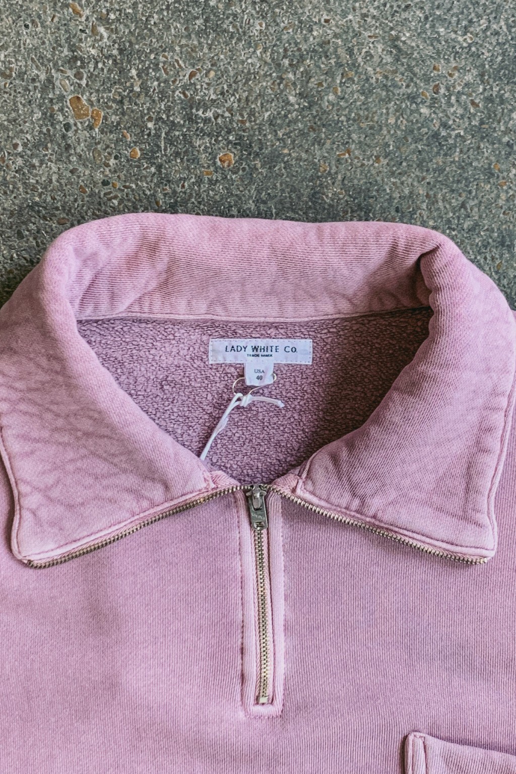 Quarter Zip Sweatshirt Clay Pink 