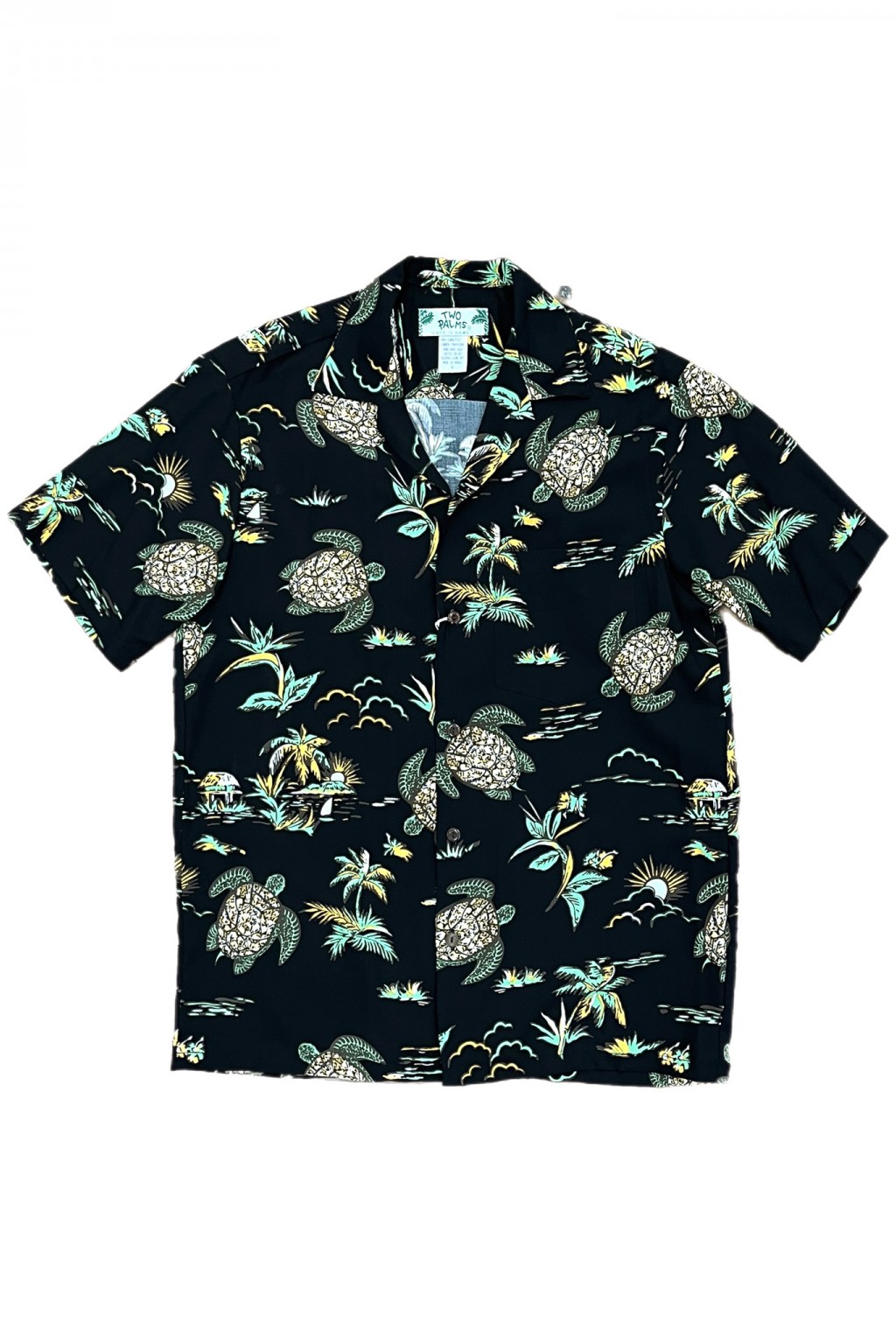 Two Palms Turtles Shirt Black