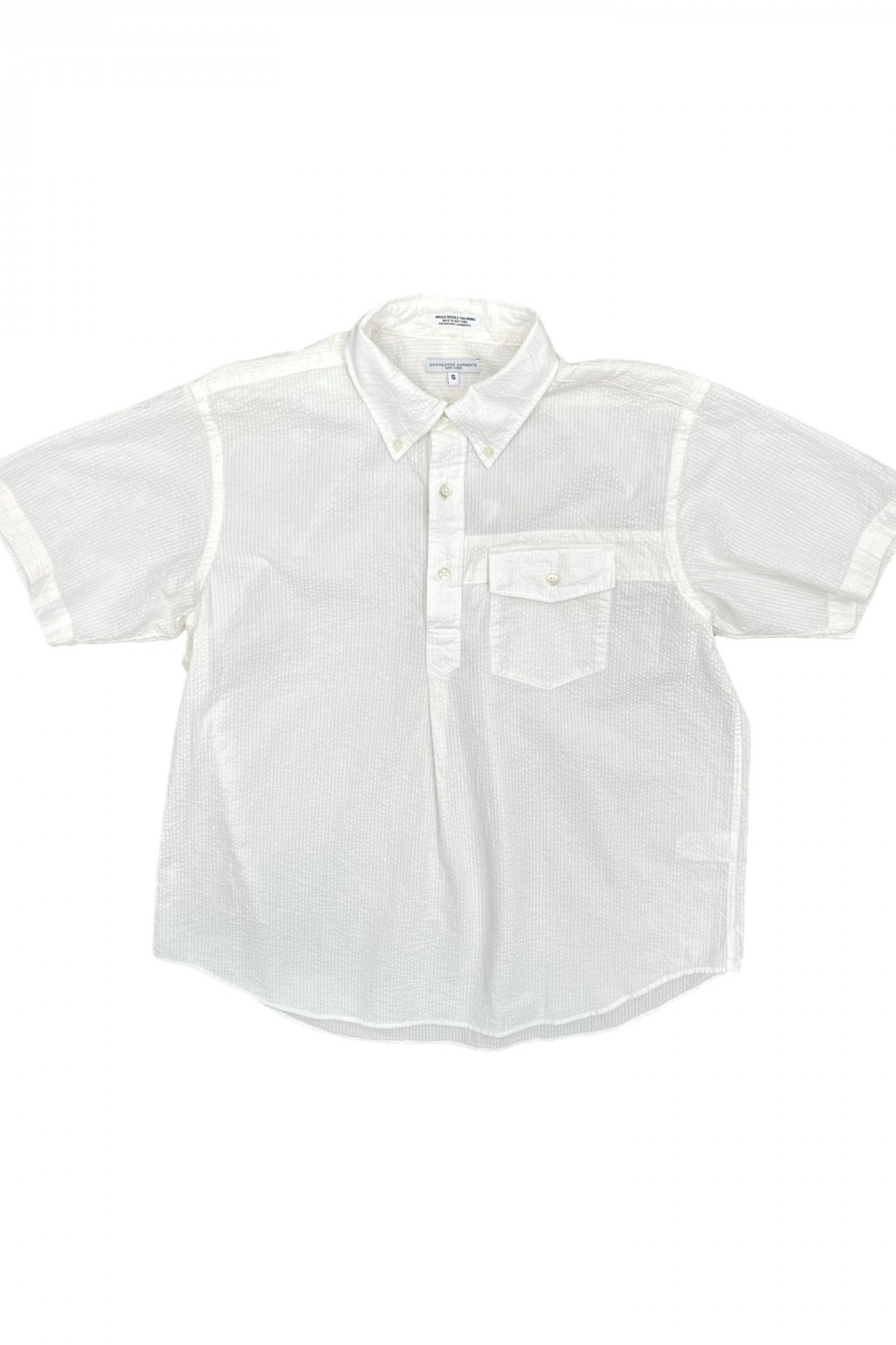 Engineered Garments Popover BD Shirt White Tone & Tone Seersucker
