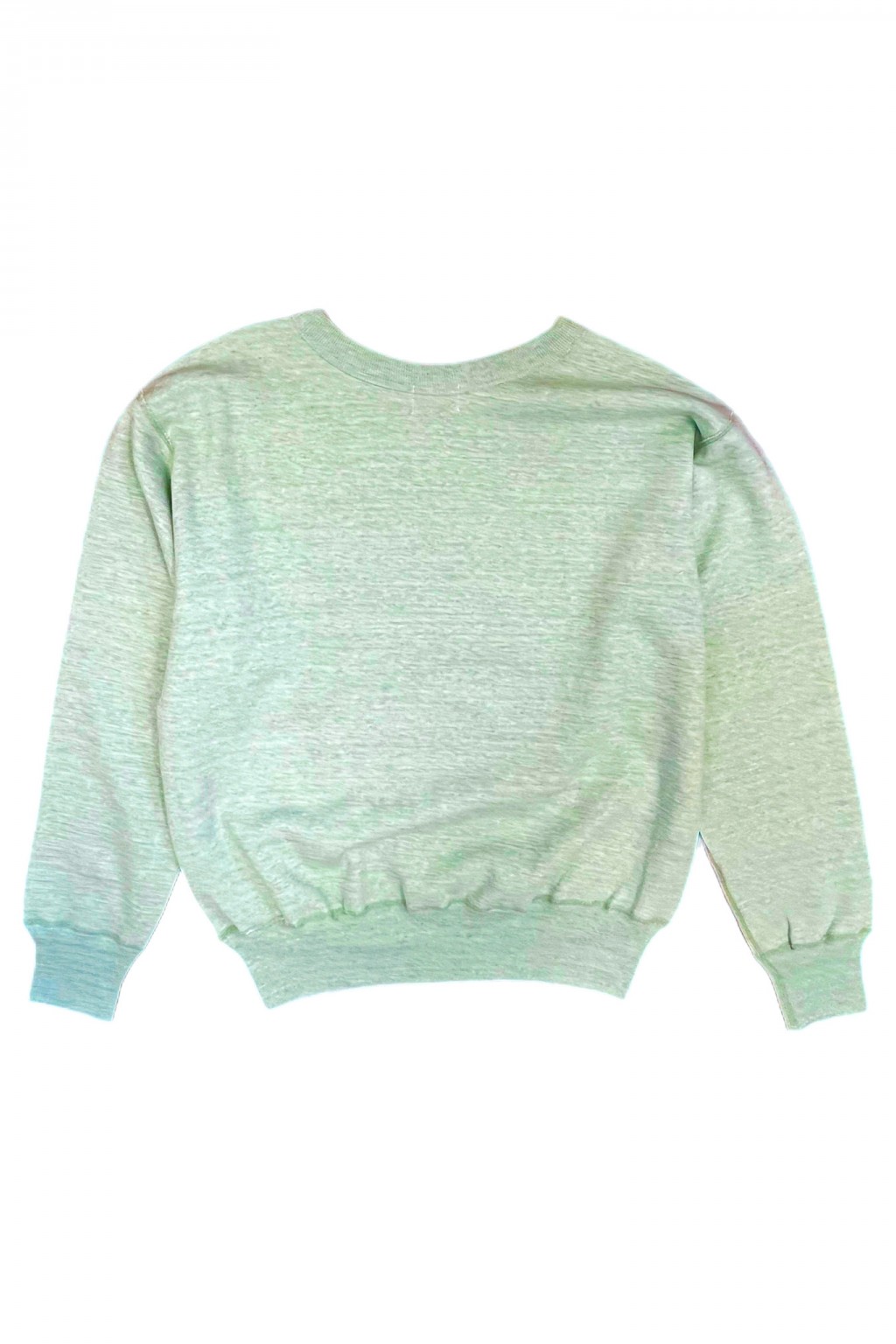 Denime Heather Four Needle V-Gusset Crew Neck Green