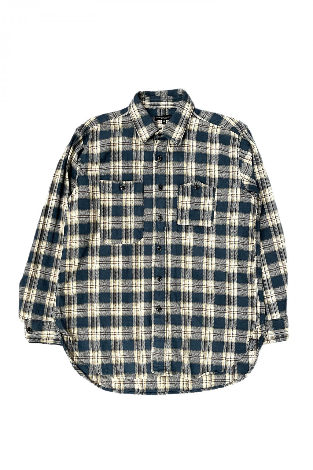 Engineered Garments Work Shirt Navy Cotton Plaid JQ - Made in USA