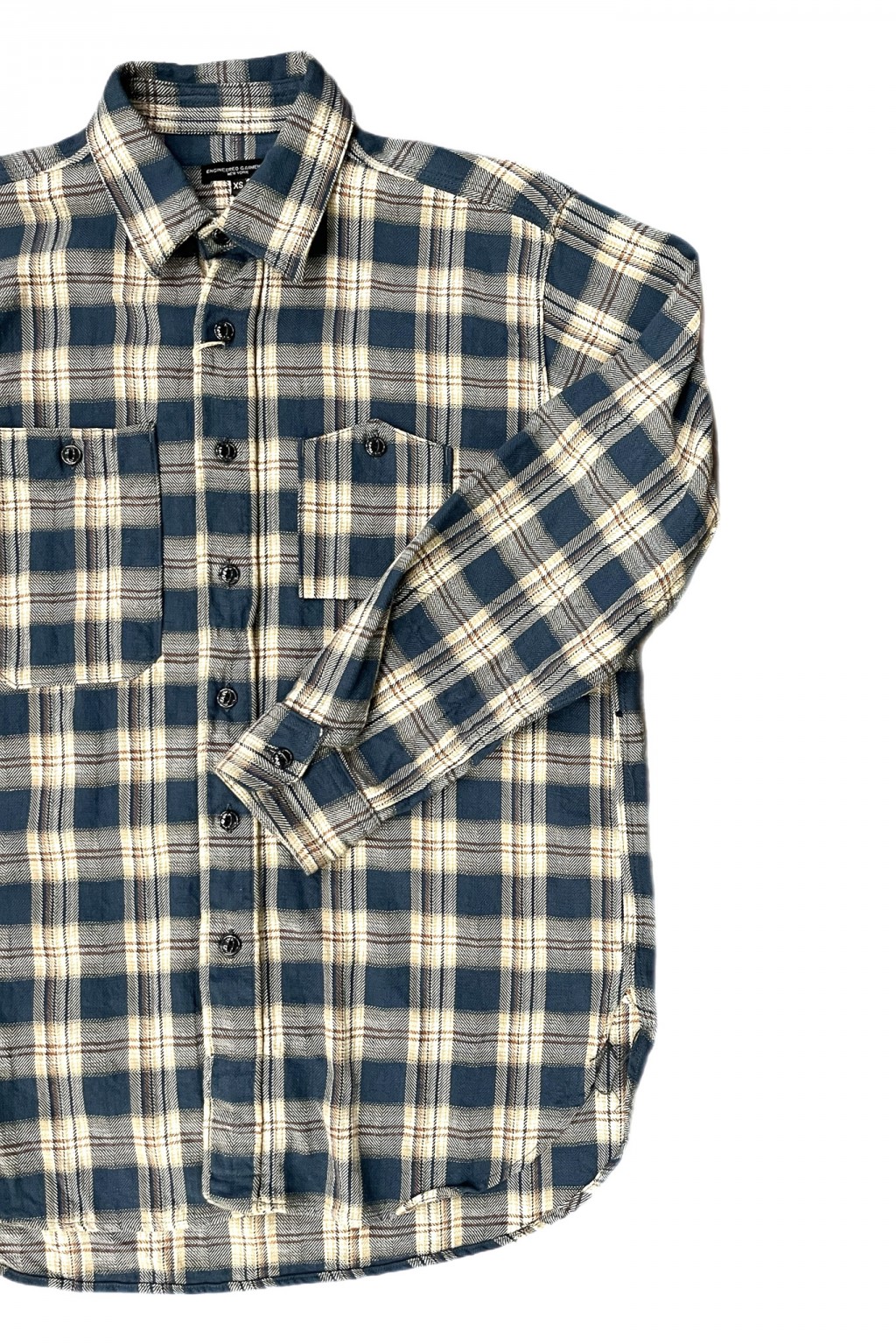 Engineered Garments Work Shirt Navy Cotton Plaid JQ
