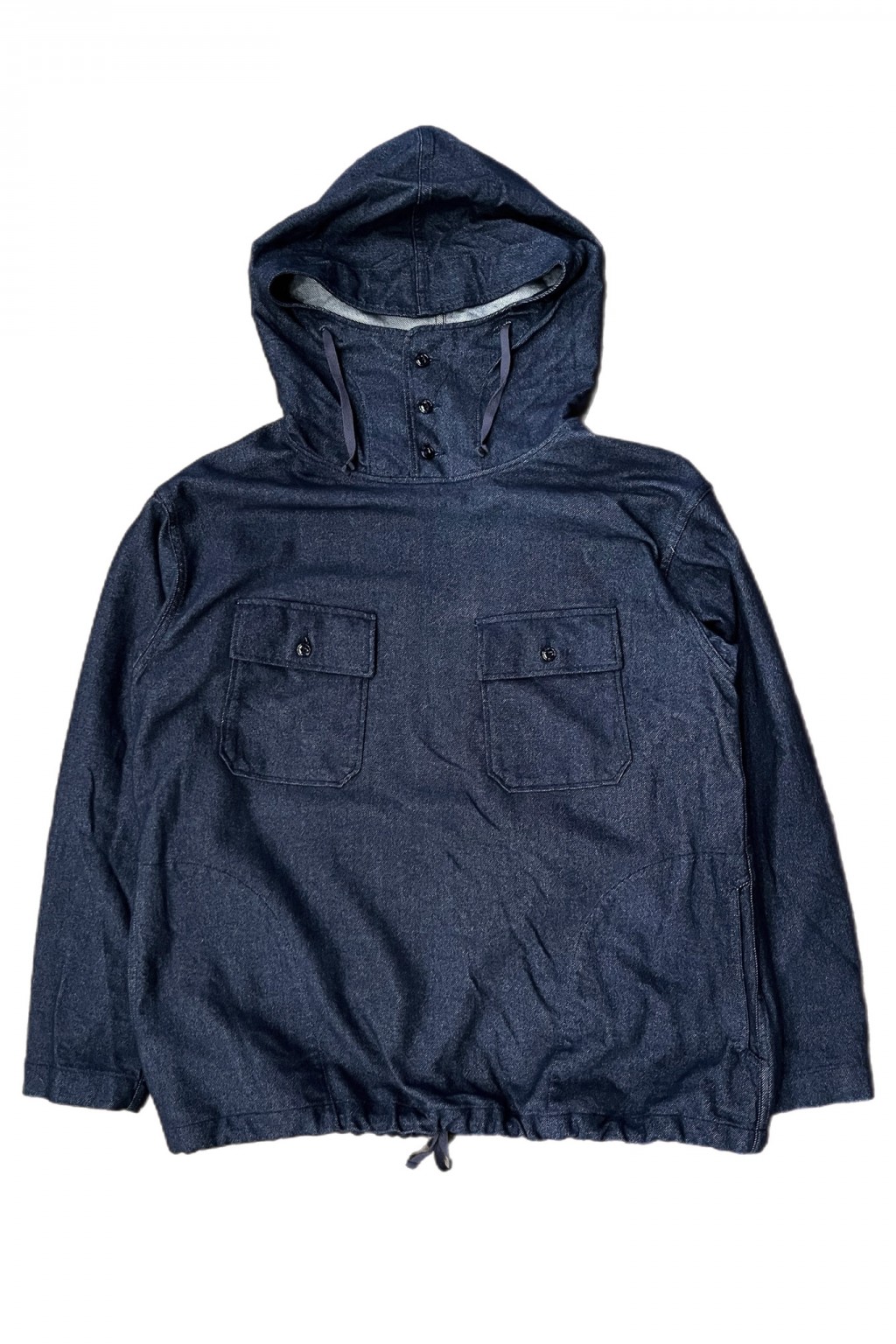Engineered Garments Cagoule Shirt Indigo Cotton Denim Flannel